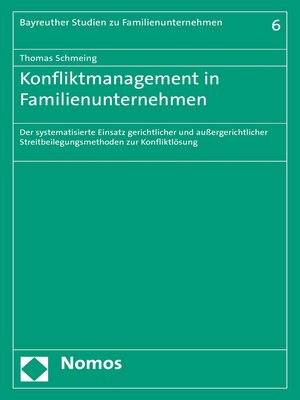 cover image of Konfliktmanagement in Familienunternehmen